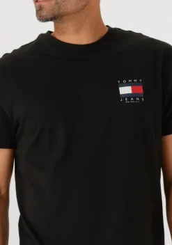 zwarte tommy jeans t-shirt tjm reg flag graph bckorint t ext