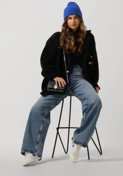 zwarte tommy jeans vest shirts/woven tops