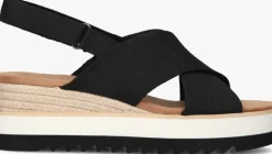 zwarte toms platte sandalen diana crossover