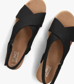 zwarte toms platte sandalen diana crossover