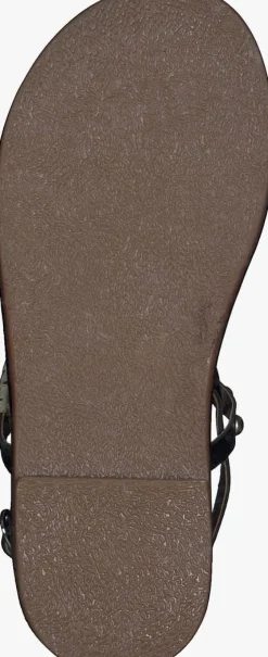 zwarte ton & ton platte sandalen sh709