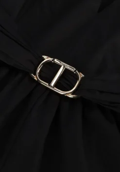 zwarte twinset milano midi jurk woven dress