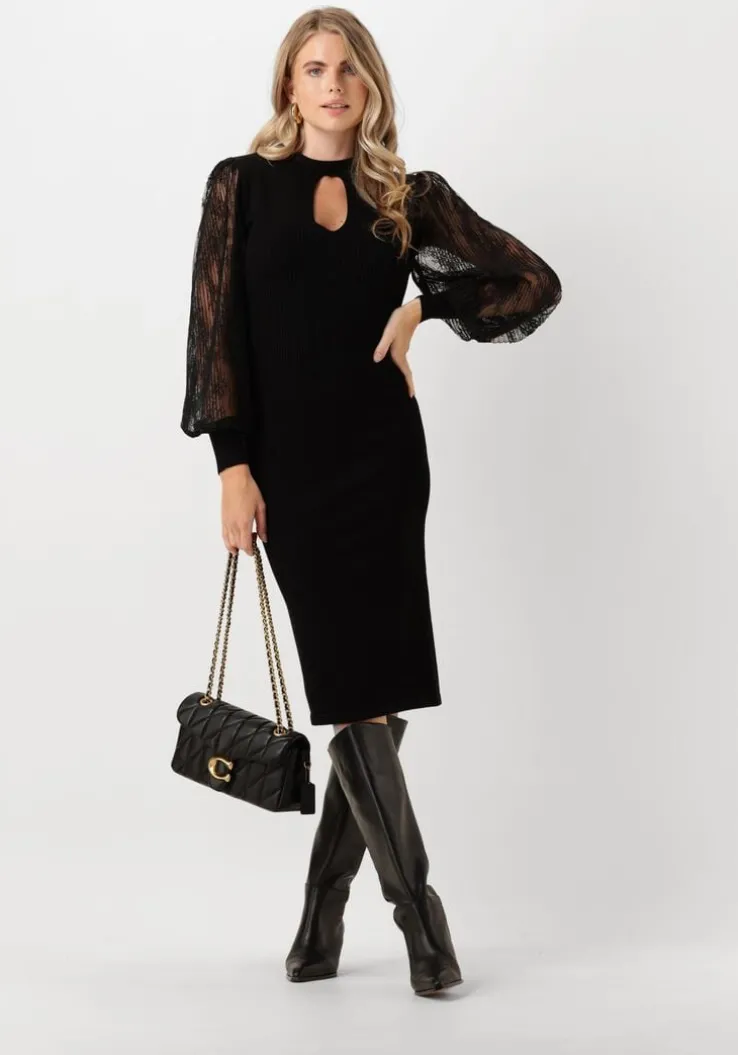 zwarte twinset milano midi jurk 242tt3160