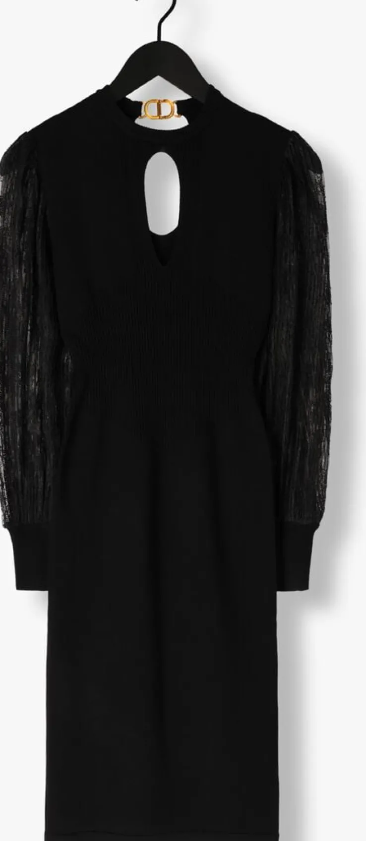 zwarte twinset milano midi jurk 242tt3160