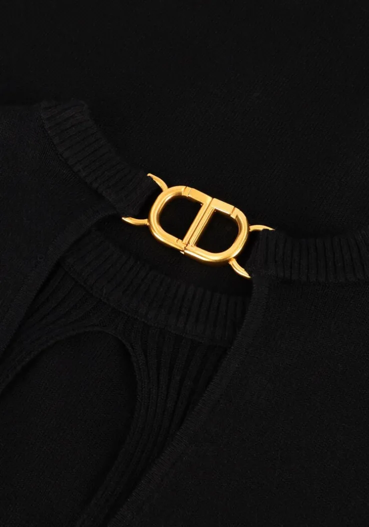 zwarte twinset milano midi jurk 242tt3160