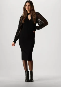 zwarte twinset milano midi jurk 242tt3160