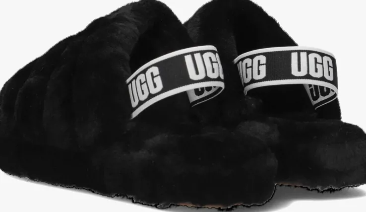 zwarte ugg pantoffels fluff yeah slide