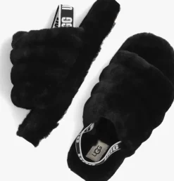 zwarte ugg pantoffels fluff yeah slide