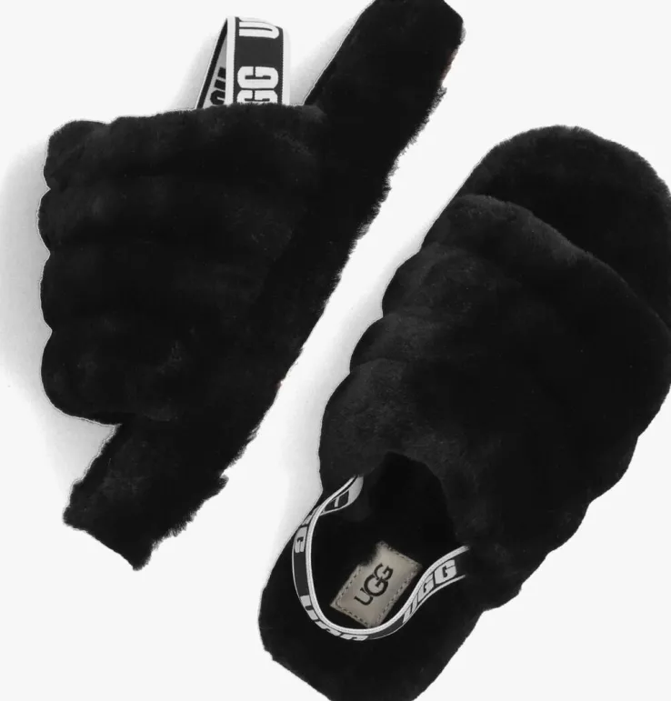zwarte ugg pantoffels fluff yeah slide
