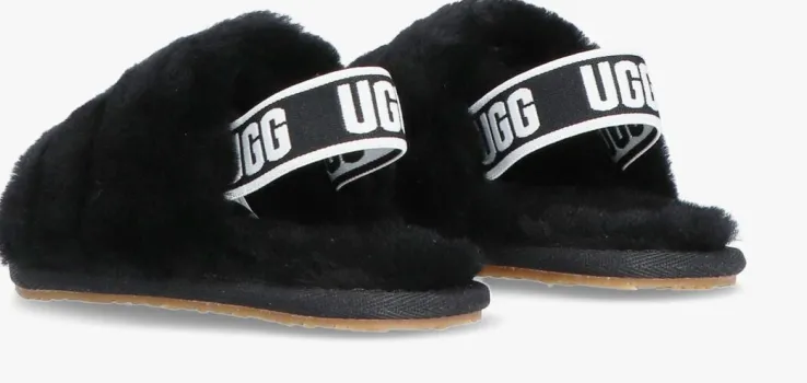 zwarte ugg pantoffels fluff yeah slide
