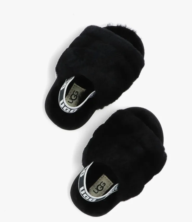 zwarte ugg pantoffels fluff yeah slide