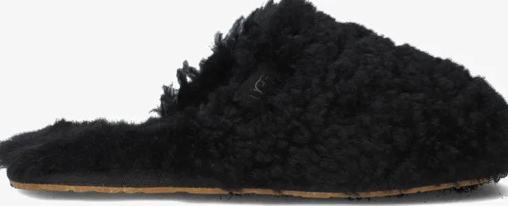 zwarte ugg pantoffels w maxi curly slide