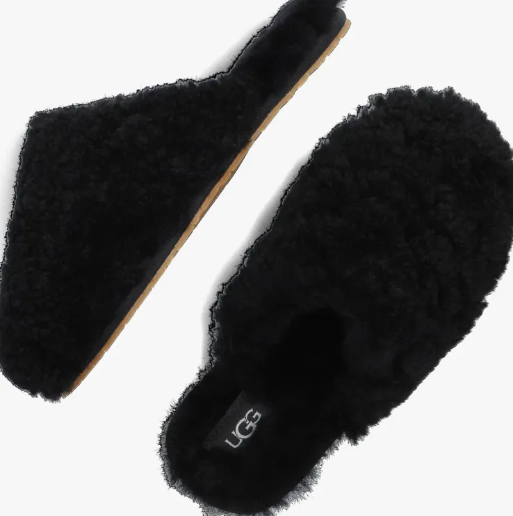 zwarte ugg pantoffels w maxi curly slide