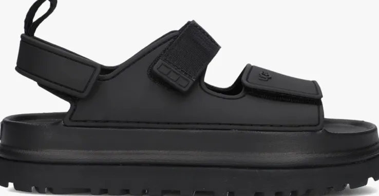 zwarte ugg platte sandalen w goldenglow