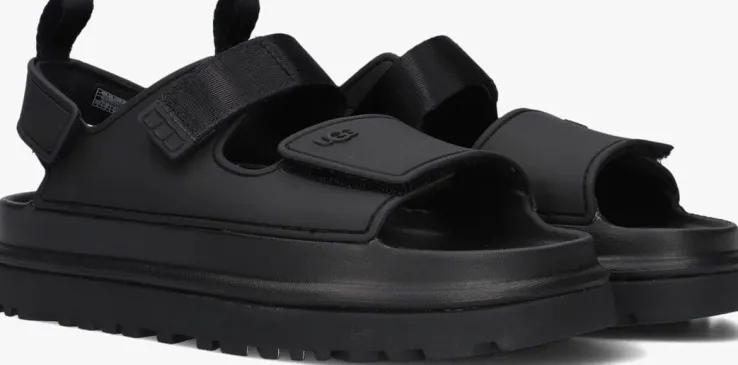 zwarte ugg platte sandalen w goldenglow