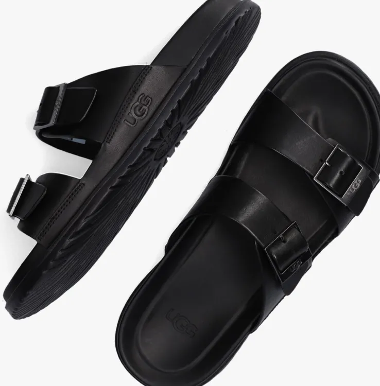 zwarte ugg slippers m wainscott buckle slide