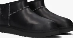 zwarte ugg vachtlaarzen classic ultra mini leather regenerate
