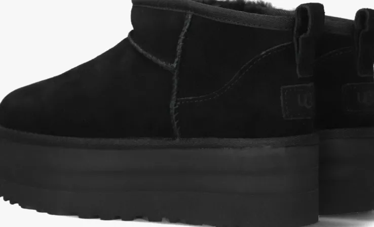 zwarte ugg vachtlaarzen w classic ultra mini platform