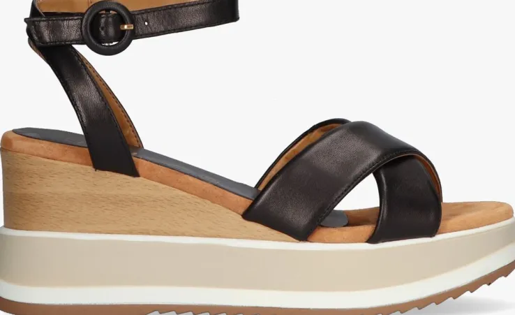 zwarte unisa sandalen met hak kadio