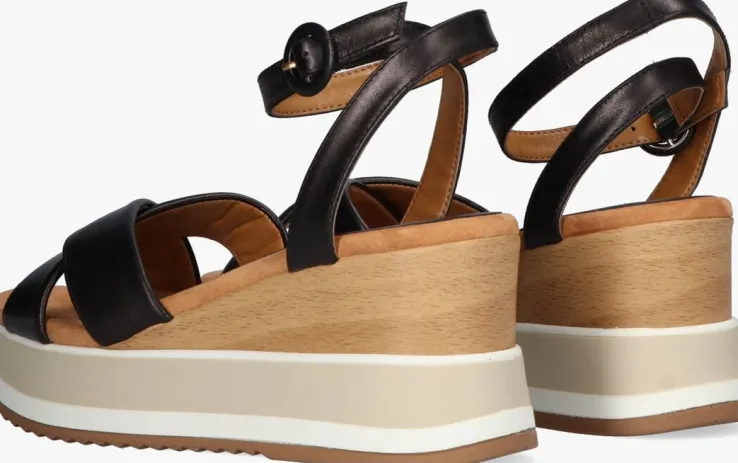 zwarte unisa sandalen met hak kadio