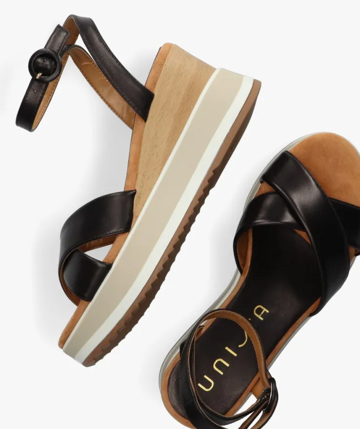 zwarte unisa sandalen met hak kadio