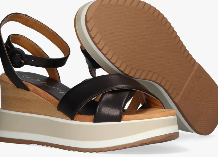 zwarte unisa sandalen met hak kadio