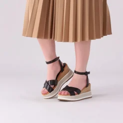 zwarte unisa sandalen met hak kadio