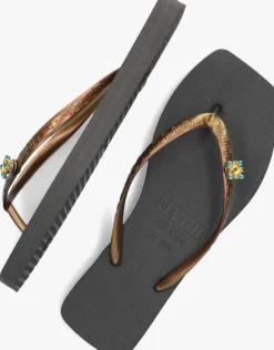 zwarte uzurii teenslippers beach switch