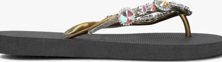 zwarte uzurii teenslippers chrystal marilyn