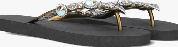 zwarte uzurii teenslippers chrystal marilyn