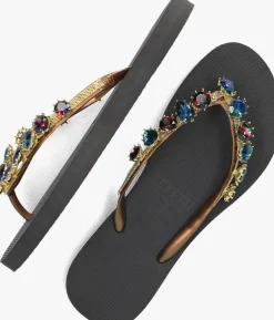 zwarte uzurii teenslippers alexia