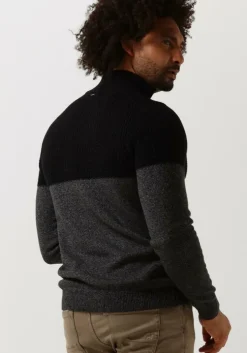 zwarte vanguard trui half zip collar cotton grindle