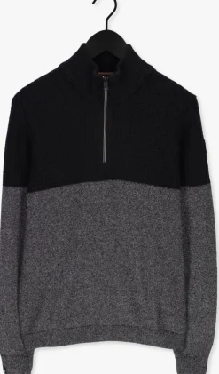 zwarte vanguard trui half zip collar cotton grindle