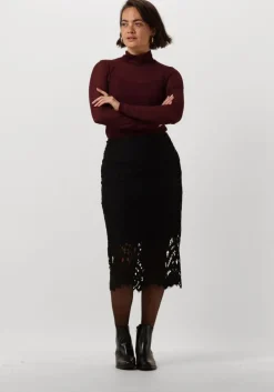 zwarte vanilia midirok lace pencil skirt