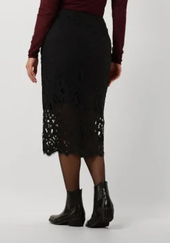 zwarte vanilia midirok lace pencil skirt