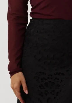 zwarte vanilia midirok lace pencil skirt