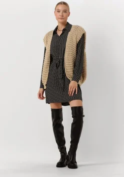 zwarte vanilia mini jurk dotted shirt dress