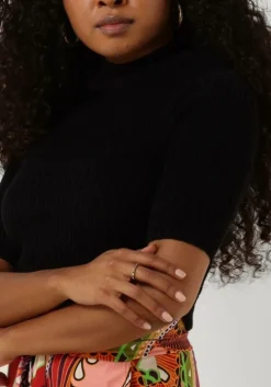 zwarte vanilia trui top rib stitch