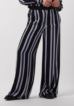 zwarte vanilia wijde broek striped wide leg