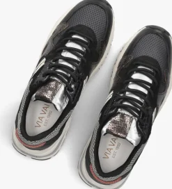 zwarte via vai lage sneakers liz finley