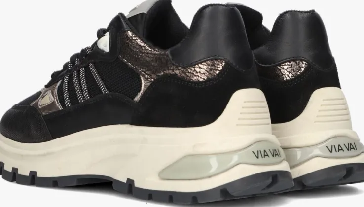 zwarte via vai lage sneakers liz dae