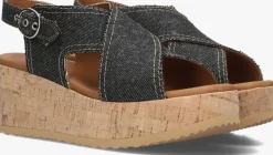zwarte via vai sandalen met hak sissel capri