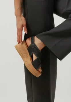 zwarte via vai sandalen met hak sissel capri