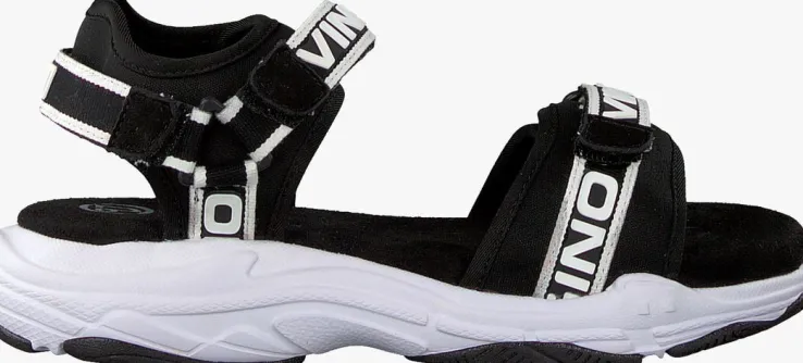 zwarte vingino platte sandalen veras