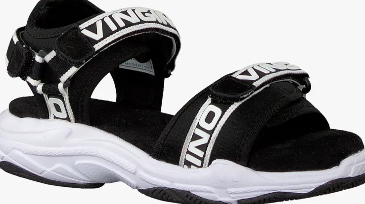 zwarte vingino platte sandalen veras