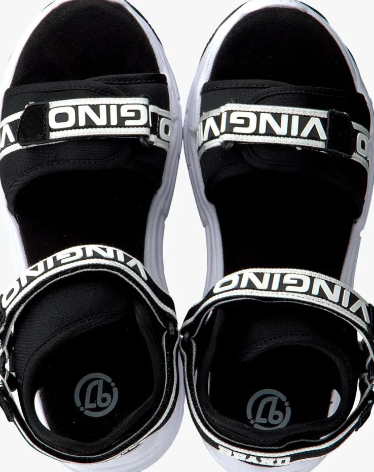 zwarte vingino platte sandalen veras