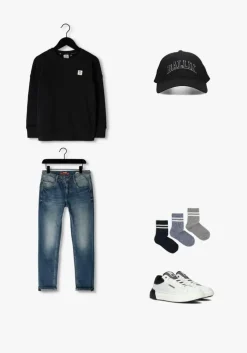 zwarte vingino trui crewneck-basic-logo