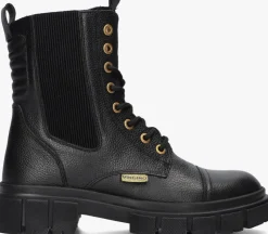 zwarte vingino veterboots sienna