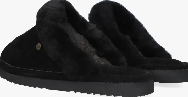 zwarte warmbat pantoffels lismore