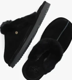 zwarte warmbat pantoffels lismore
